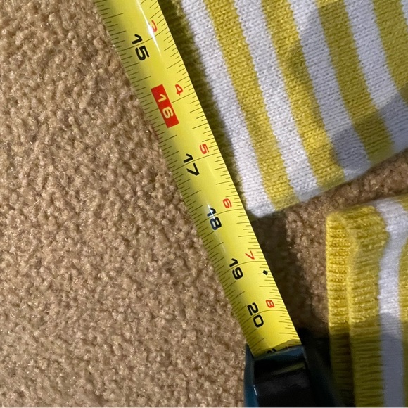 Boden mimosa yellow and white striped wool sweater with mock neck - Picture 15 of 16